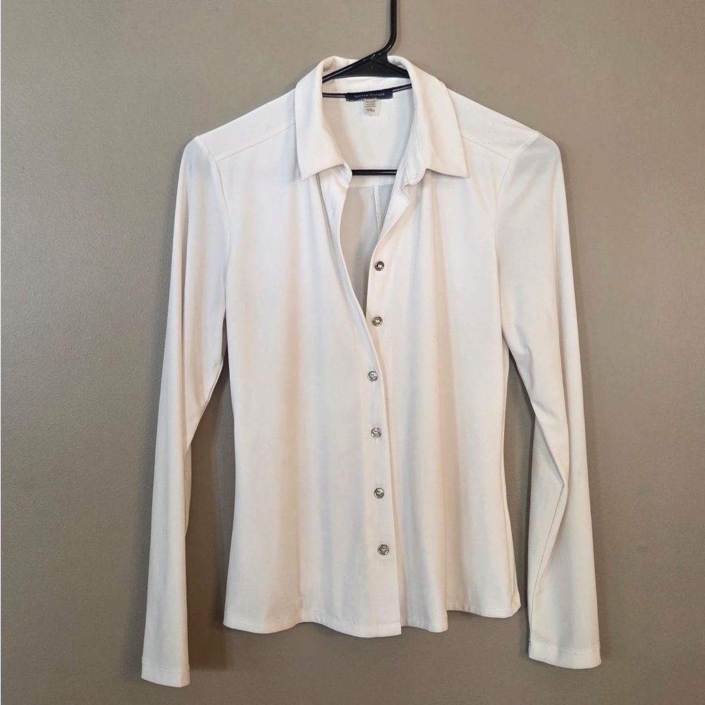 Tommy Hilfiger Classic Long-Sleeve off White Button-Up Shirt